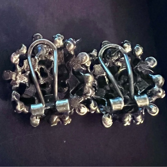 LA Vintage Elegant Gold, Pink, and Purple Cluster Earrings - Picture 3 of 4